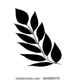Hand drawn forest leaf, branch.
Vector illustration for  card, home decor. 
Hand drawn plant for decoration 