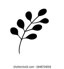 Hand drawn forest leaf. Vector illustration for  card, home decor. 
Isolated on white backdrop. 