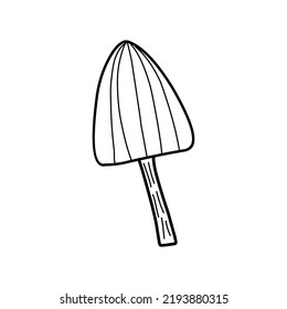 hand drawn forest mushroom in doodle style