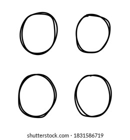 Hand Drawn Four Circle Set Vector Collection