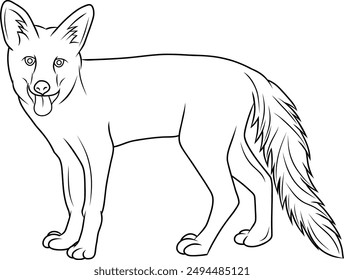 A Hand Drawn Fox Animal Clipart Isolated In A White Background Vector Illustration