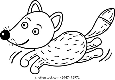 Hand drawn fox character illustration, vector