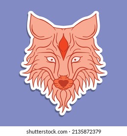 ilustración de doodle de zorro dibujado a mano para pegatinas de tatuajes etc vector premium