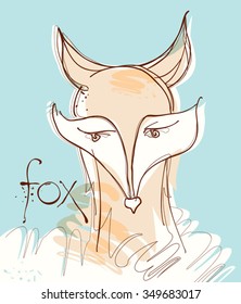 Hand Drawn Fox Face