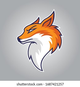 Hand drawn of Fox head logo for t-shirt,vector illustration