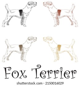 Handgezeichnete Fox Terrier Hund Vektorgrafik
