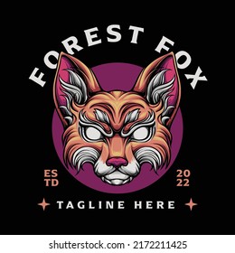 Hand drawn fox vector illustration
