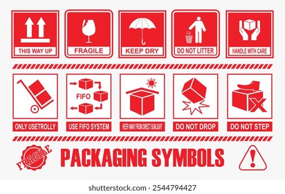 Hand drawn of  fragile symbol on background - Vector illustration