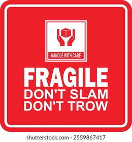 Hand drawn of  fragile symbol on white background - Vector illustration