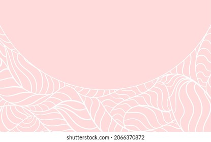 hand drawn fragment of a wave or mountains. Rounded composition drawn with lines. Background frame for cover and blank for presentations. Drawing for coloring book.