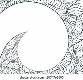 
Hand drawn fragment of a wave or spiral. Swirling composition drawn by lines. Background for cover and blank for presentations. Drawing for coloring book