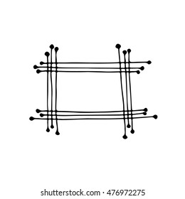 Hand drawn frame. Cartoon style. Vector.Isolated. Outline. Doodle sketch