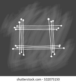 Hand drawn frame. Cartoon style. Vector.Isolated. Outline. Doodle sketch. Chalk