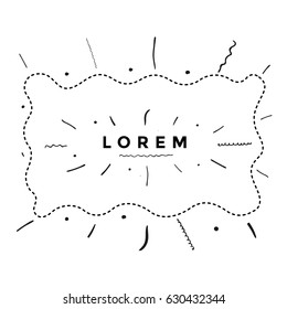 Hand drawn frame. Cartoon style element for design