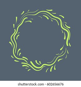 Hand drawn frame. Cartoon vector round border. Pencil effect shape