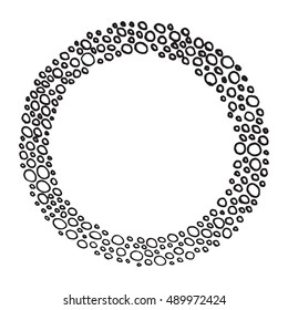 Hand drawn frame with circles and bubbles. Vector illustration