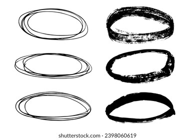 Clipart de marco dibujado a mano. Juego de garrapatas de tinta. Elementos para el diseño