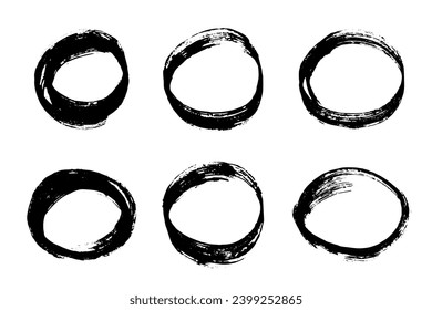 Hand drawn frame clipart. Ink scribble set. Elements for design