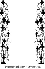 hand drawn frame with crosses