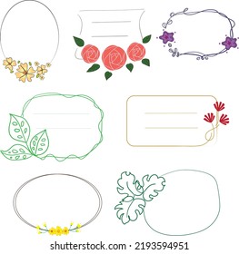 Hand drawn frame decorated with flower 