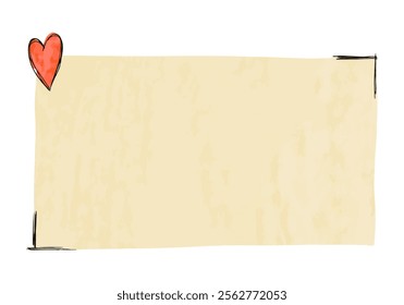 Hand drawn frame with doodle hearts. Vector illustration.