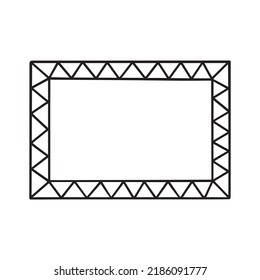 Hand drawn frame doodle. Rectangular Borders in sketch style. Vector illustration isolated on white background.