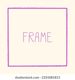 Hand drawn frame element, abstract vector illustration, line art doodle
