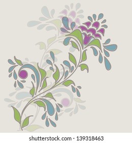 Hand drawn frame with flowers