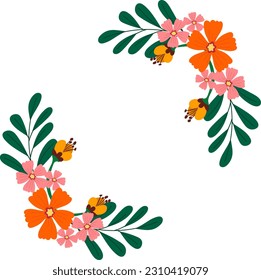 Handgezeichneter Rahmen mit Blumen	