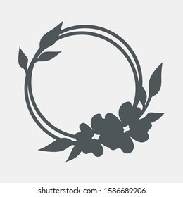 Hand drawn frame with flowers quality vector illustration cut