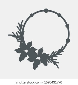 Hand drawn frame with flowers quality vector illustration cut svg
