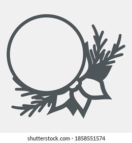 Marco dibujado a mano con flores. Recorte de la ilustración vectorial de calidad