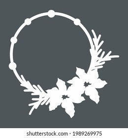 Hand drawn frame with flowers quality vector illustration cut svg