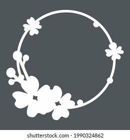Marco dibujado a mano con flores calidad de ilustración vectorial cortado