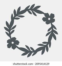 Marco dibujado a mano con flores calidad de ilustración vectorial cortado