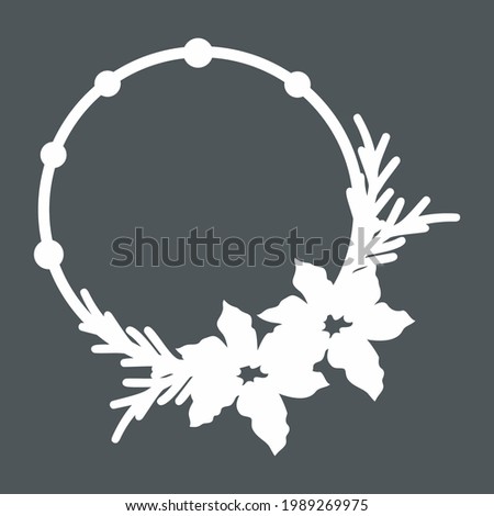 Hand drawn frame with flowers quality vector illustration cut