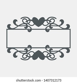 Hand drawn frame with heart quality vector illustration cut
