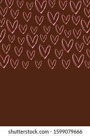 Hand drawn frame with hearts.
