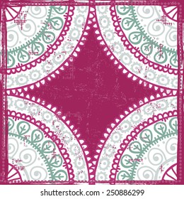 Hand drawn   frame in indian style. All objects are conveniently grouped  and are easily editable.