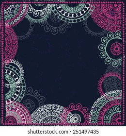 Hand drawn   frame in indian style. All objects are conveniently grouped  and are easily editable.