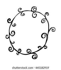 hand drawn frame on white background