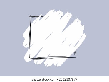 Hand drawn frame with a paint stroke, vector illustration.