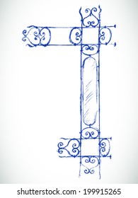 Hand drawn frame with place for your text. Vector sketch illustration.