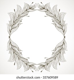 Hand drawn frame with place for your text or image. Vector illustration for graphic design.