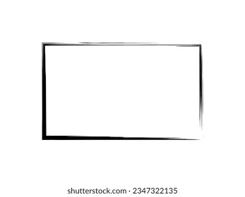 Hand drawn frame. Rectangle box. Sketch doodle border. Square line boarder. Brush strokes shape pencil drawing. Scribbles pattern. Marker thin outline. Hands draw grunge frames. Vector illustration