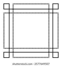 Hand drawn frame. Rectangle box. Sketch doodle border.