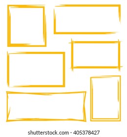 hand drawn frame set, grunge frames