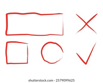 Hand drawn frame shapes design vector illustration on transparent background