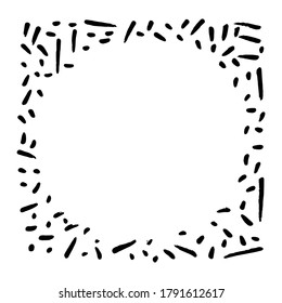 Hand drawn frame with simple lines.