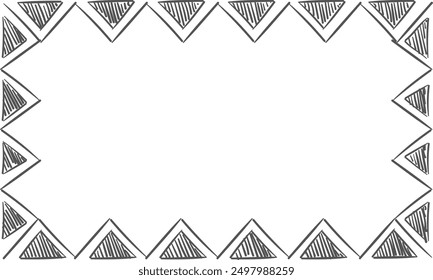 Hand drawn frame. Sketched border with geometrical shapes